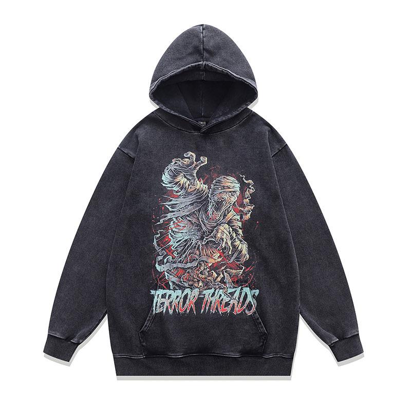 American Street Trendy Brand Y2K Cartoon Print Hoodie Men'S And Women'S Oversize Vintage Style Hoodie