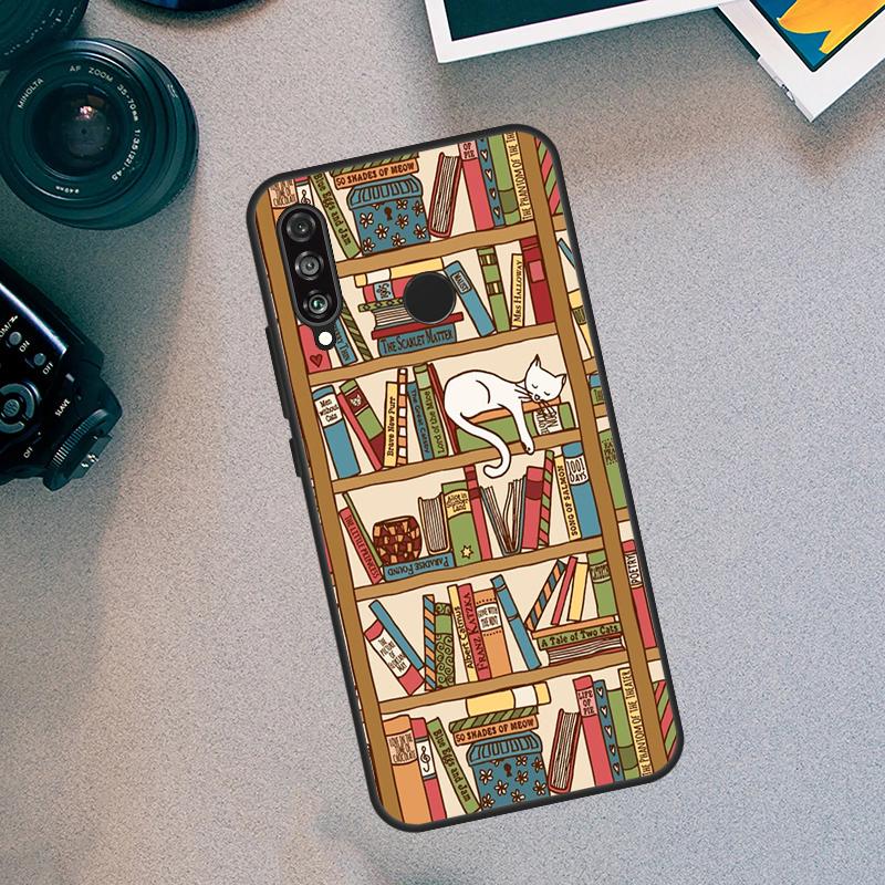 Read Books illustration For Huawei Nova 5T 9 10 SE 3i 7i 8i 11i 12i Y60 Y61 Y70 Y72 Y73 Y90 Y91 P30 P40 Lite Case