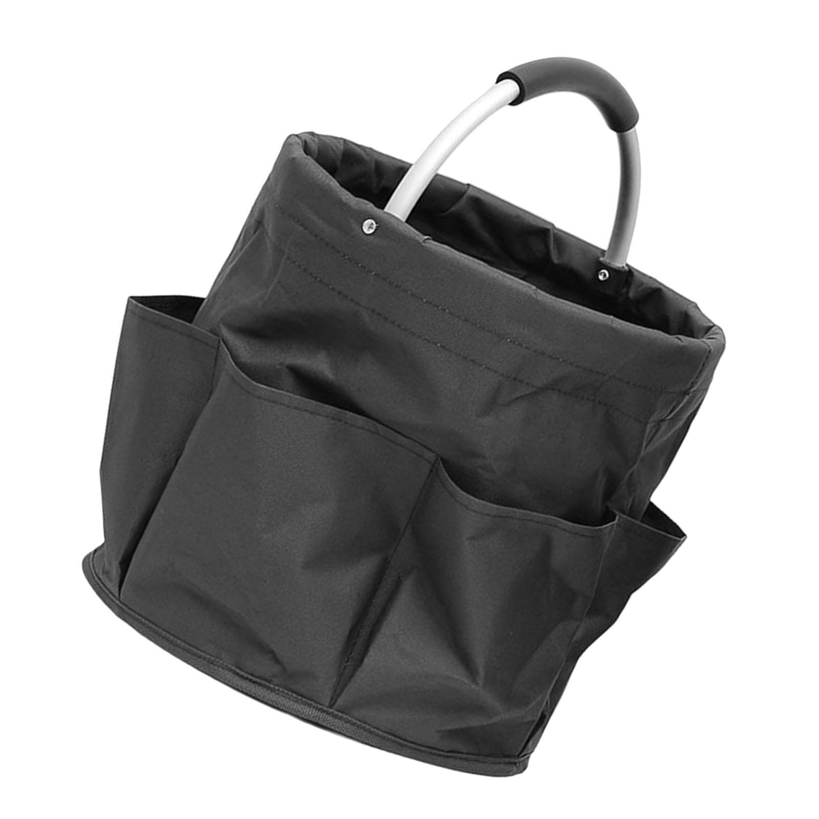 

Складная корзина для пикника большой вместимости из ткани Оксфорд, дорожная корзина для кемпинга на открытом воздухе с ручкой, черная чёрный