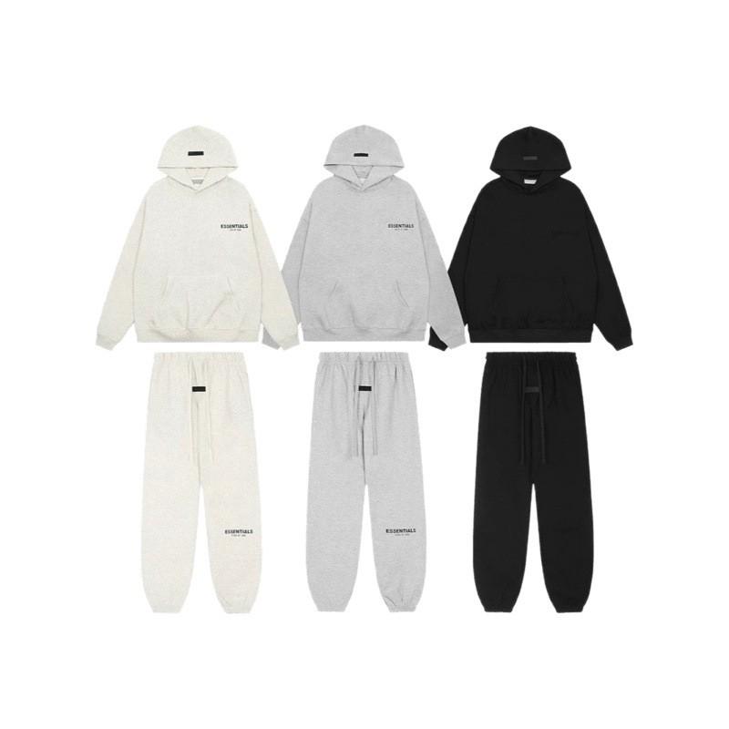 2025 Celosilikonová mikina s kapucí a černým flockováním - FOG Double Line ESSENTIALS Trendy značka.