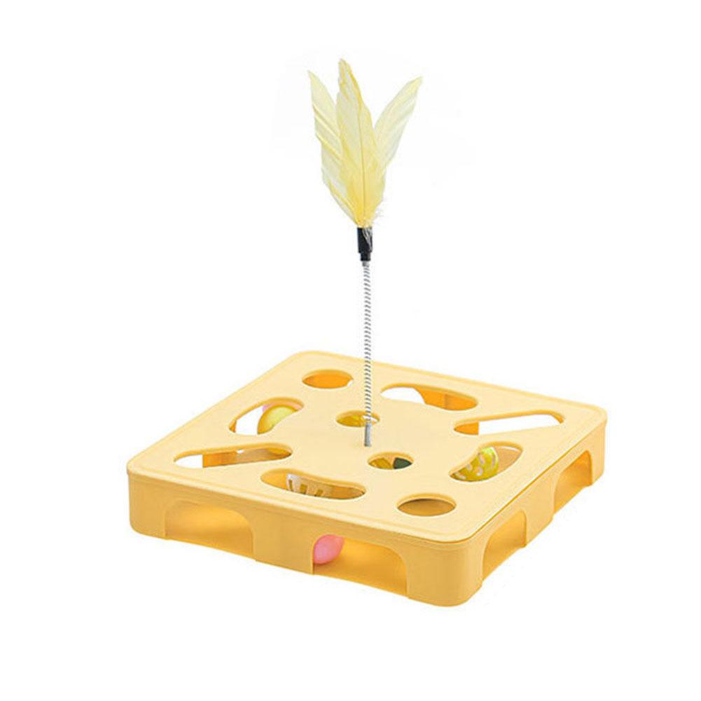 Self-Amusing Feather Bell Teaser - Interactive Kitten Puzzle Maze Puzzle Toy for Boredom Relief, Pet Plaything