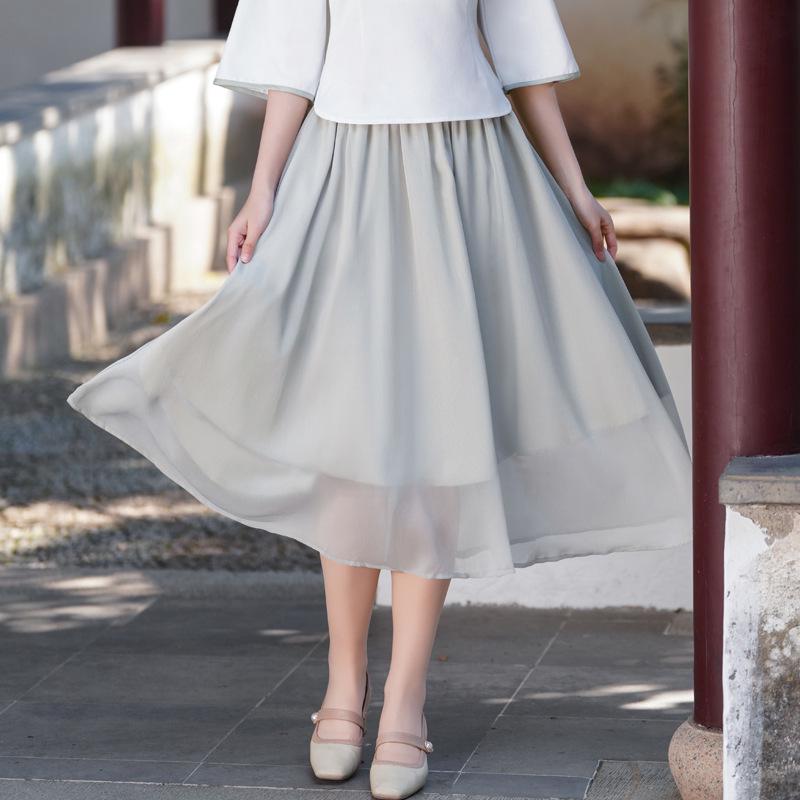 Wiosna/Lato 2025 Retro Chiński Styl Haftowana Bawełna Len Garnitur Tang Qipao Top