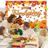 Happy Thanksgiving Banner - Fall Thanksgiving Party Supplies Autunm Harvest Pumpkin Background Banner Indoor Outdoor Decoration for Fall Birthday
