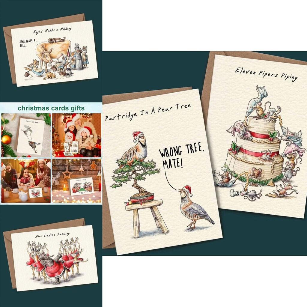 Dvanáct dní Vánoc Sada pohlednic Sada 12 moderních a minimalistických pohlednic a obálek