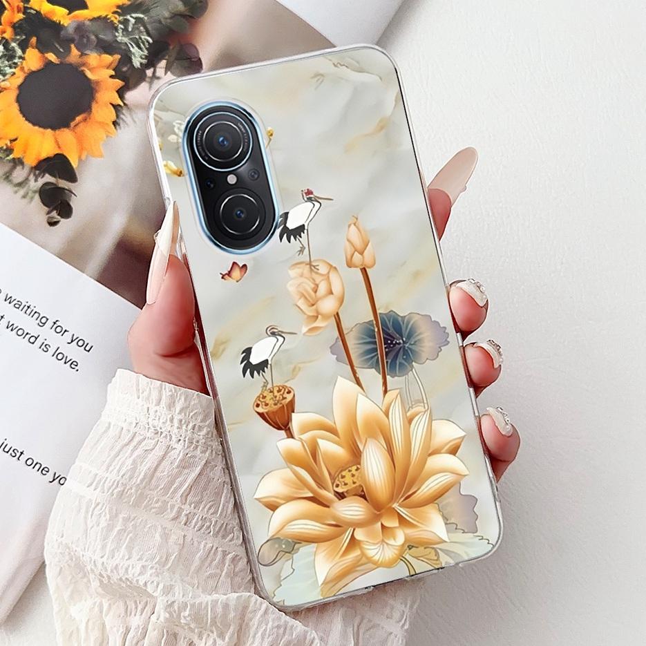 For Huawei Nova 9 SE Case Nova9 Pro Luxury Flowers Painted Cover Soft Slim Phone Case For Huawei Nova 9 Pro Nova9 SE Fundas Bags