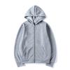 Unisex Hooded Zip-Up Sweatshirt Solid Color Casual Long Sleeve Pullover Men Women