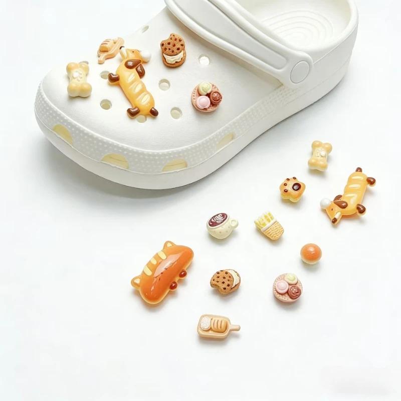 Cute Cat and Sausage Dog DIY Hole Shoe Charms Handmade Cartoon Shoe Decorations for Garden Shoes Girls Gift Set