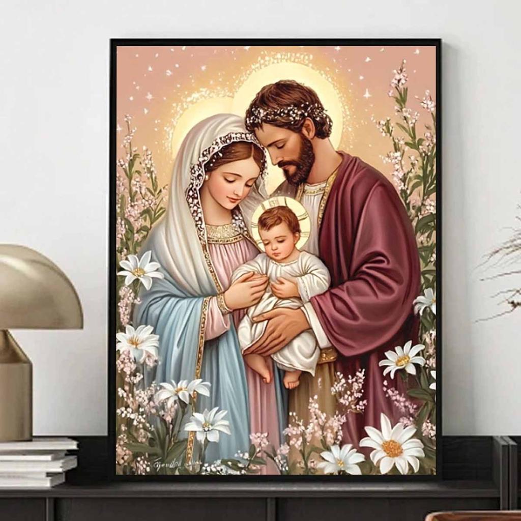 Jesus Diamond Art Piece Set, Christ 5D DIY Full Diamond Painting Cross Stitch Crafts and Crafts Decoration Home Wall Mural