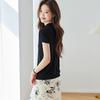 Women's Silk Knit Short-Sleeve T-Shirt