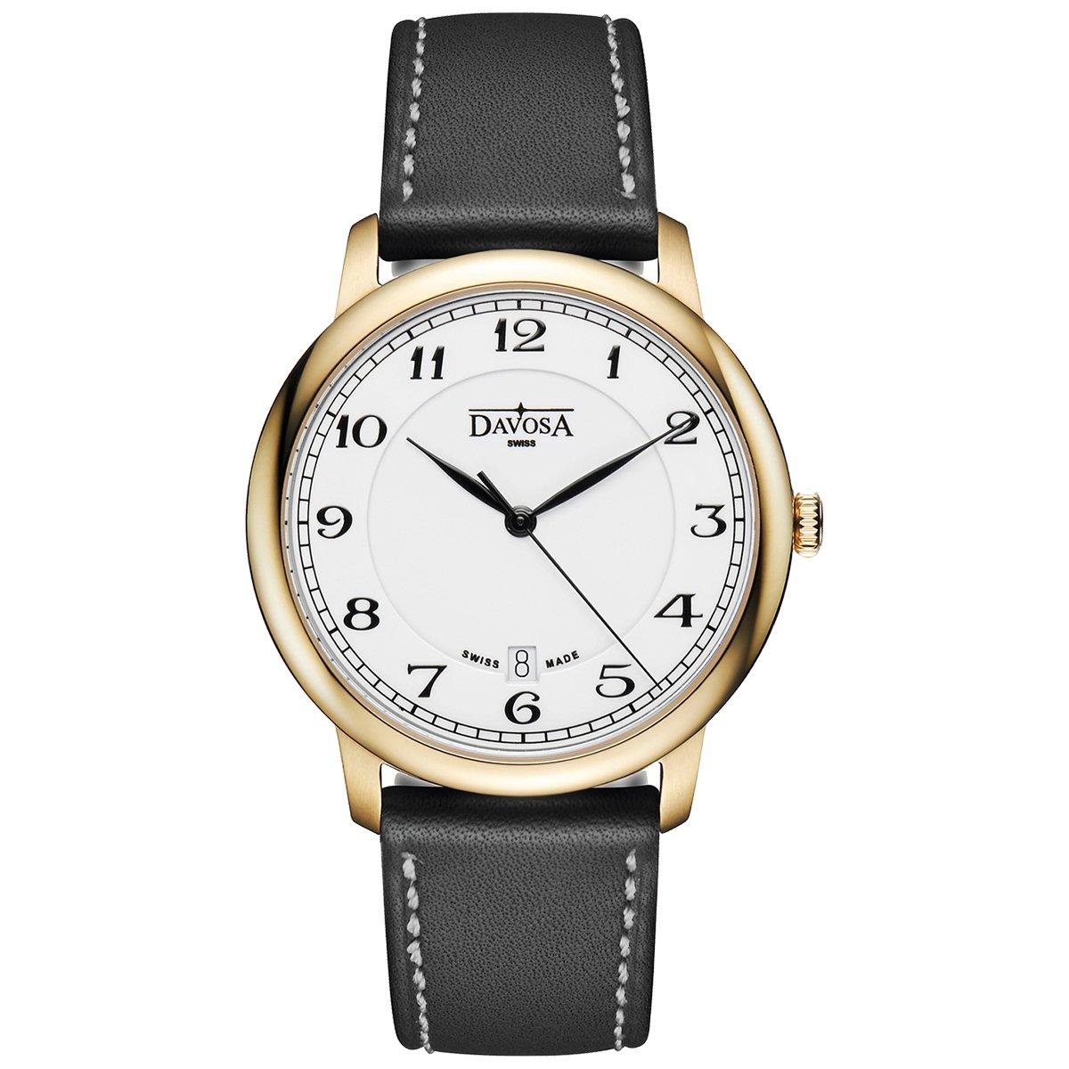 Мужские часы Davosa Amaranto Swiss-Made, 3 стрелки, дата, 162.481.26, черные