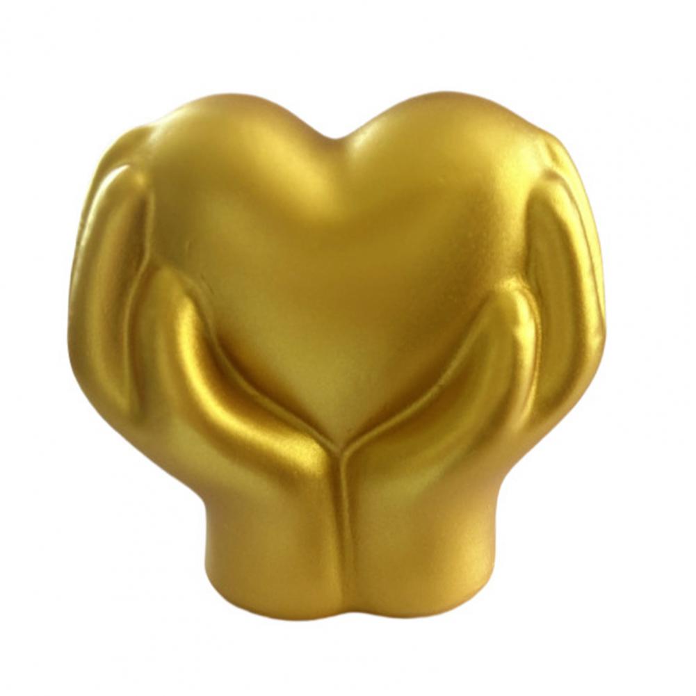 

Valentine s Day Love Heart Figurine Double Hands Holding Heart Resin Statue Wedding Party Home Office Desktop Decor Sculpture золотистий