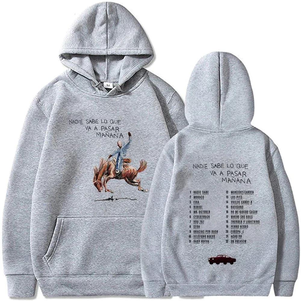 Nuevo álbum de Bad Bunny: Nadie sabe lo que va a pasar mañana. Sudaderas con capucha de calle, ropa informal, sudaderas con capucha de Bad Bunny de los 90.