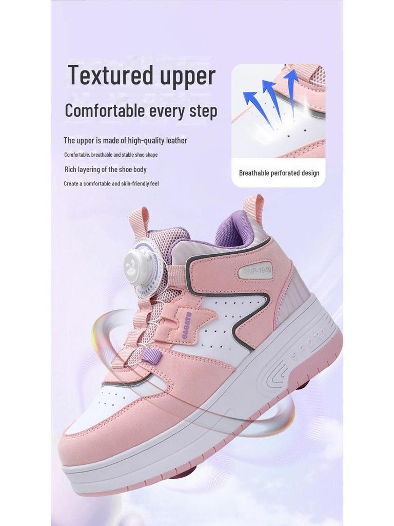 Children's Double-Wheel Deformation Roller Skates for Girls and Boys