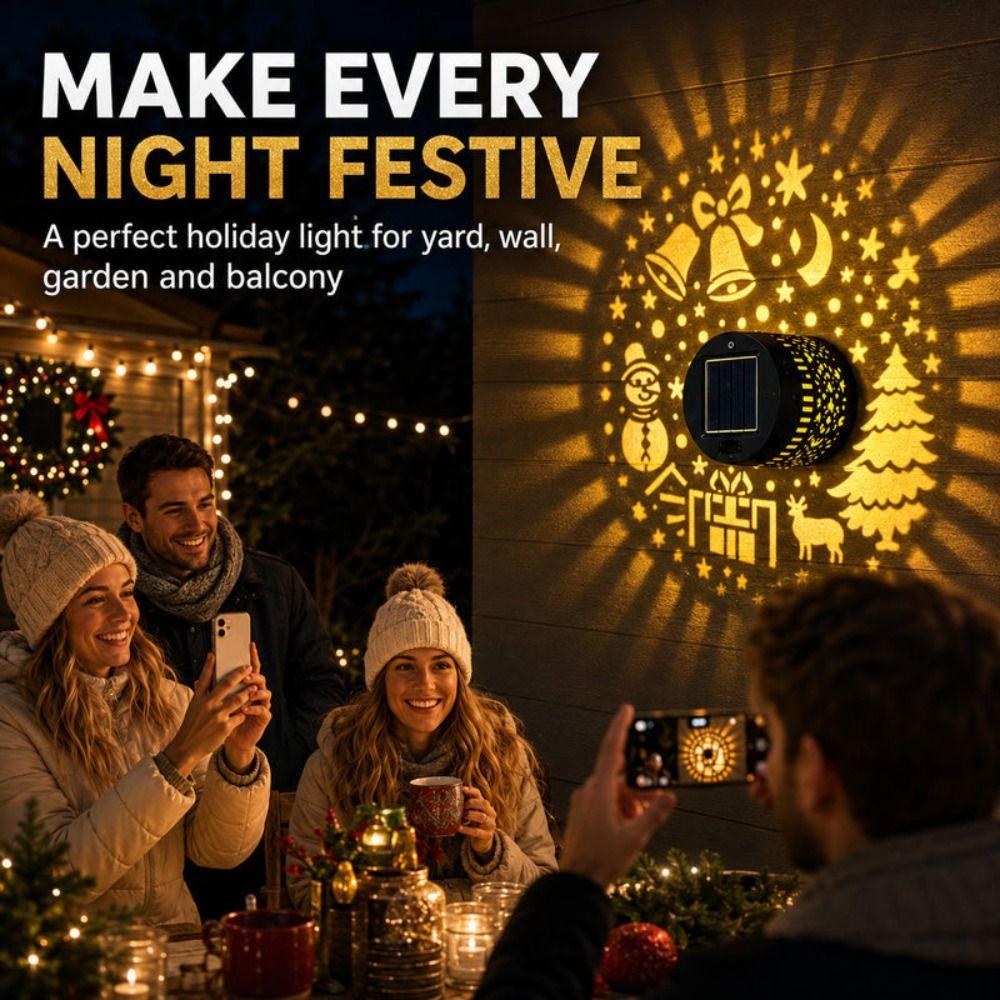 Multicolor Solar Projection Light Outdoor Decorative Wall Projection Light Christmas Decoration