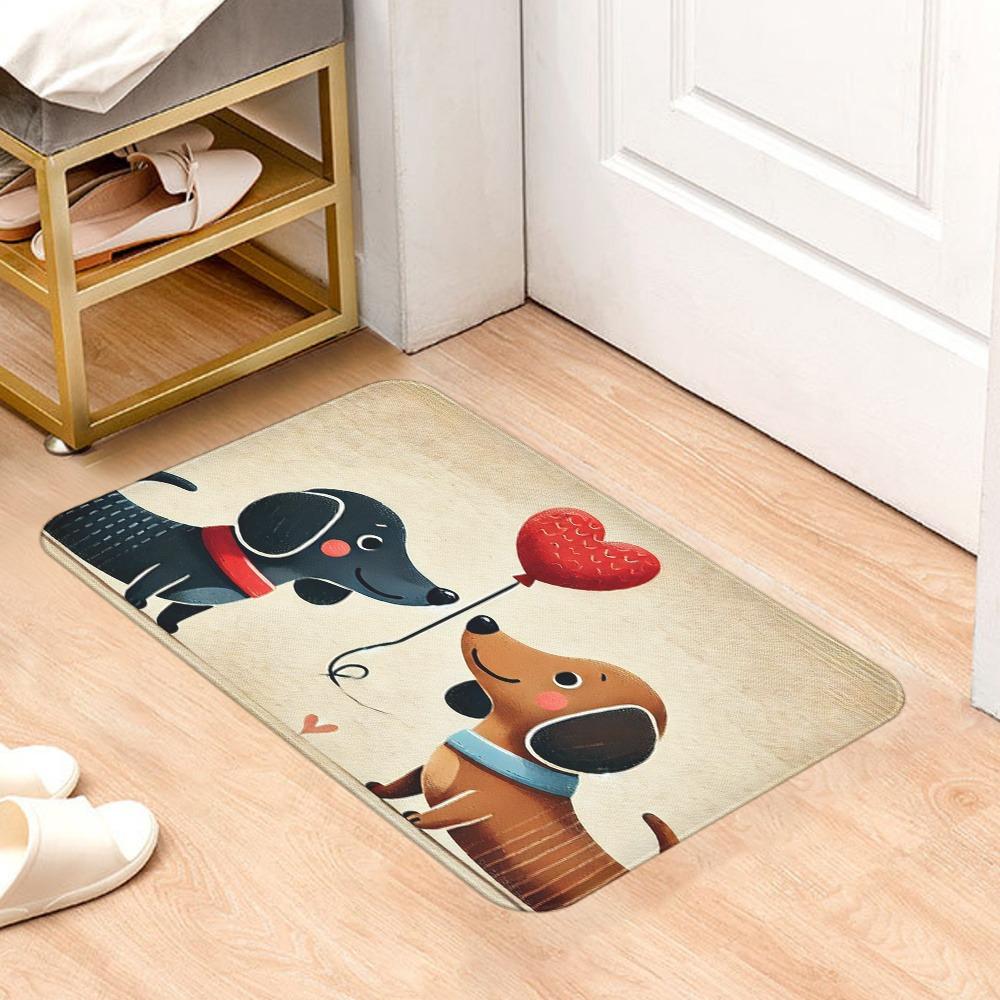 1PC Cute Dachshund Door Mats Kitchen Rugs Non-Slip Pop Arts Design Living Room Rugs Bath Mat Carpet for Home Sink Laundry Decor
