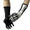 Halloween Skeleton Gloves Unisex Adult Full Finger Long Gloves Glow In The Dark Stretch Cosplay Goth Mittens Accessories