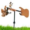 Metal Guitar Windmill Handmade Wind Spinner Wind Powered Guitar Sculpture For Lawn Yard Patio Garden Decoration