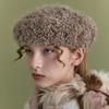 INES BERET IN COCOA TERRY