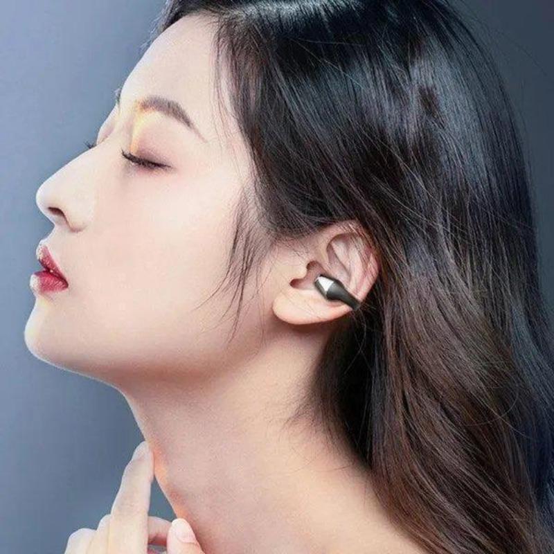1Pair Wireless Ear Clip Bone Conduction Headphones Bluetooth Wireless Clip On Open Ear Headphones Earbuds Earclip Bone Conduction Earbuds Head Set