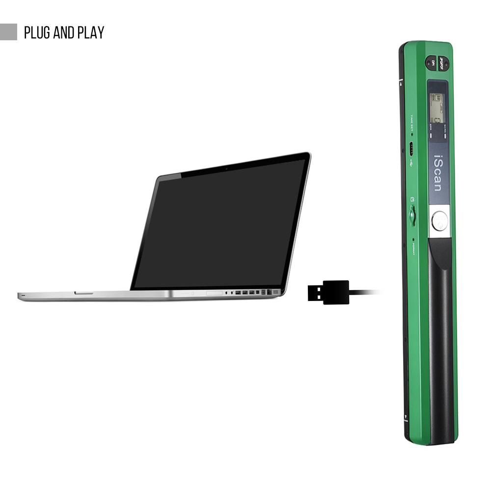 Taşınabilir El Tipi Kablosuz Tarayıcı A4 Boyutu 900 DPI JPG PDF Formatları LCD Ekran Koruyucu Çanta ve 8GB TF Kart ile