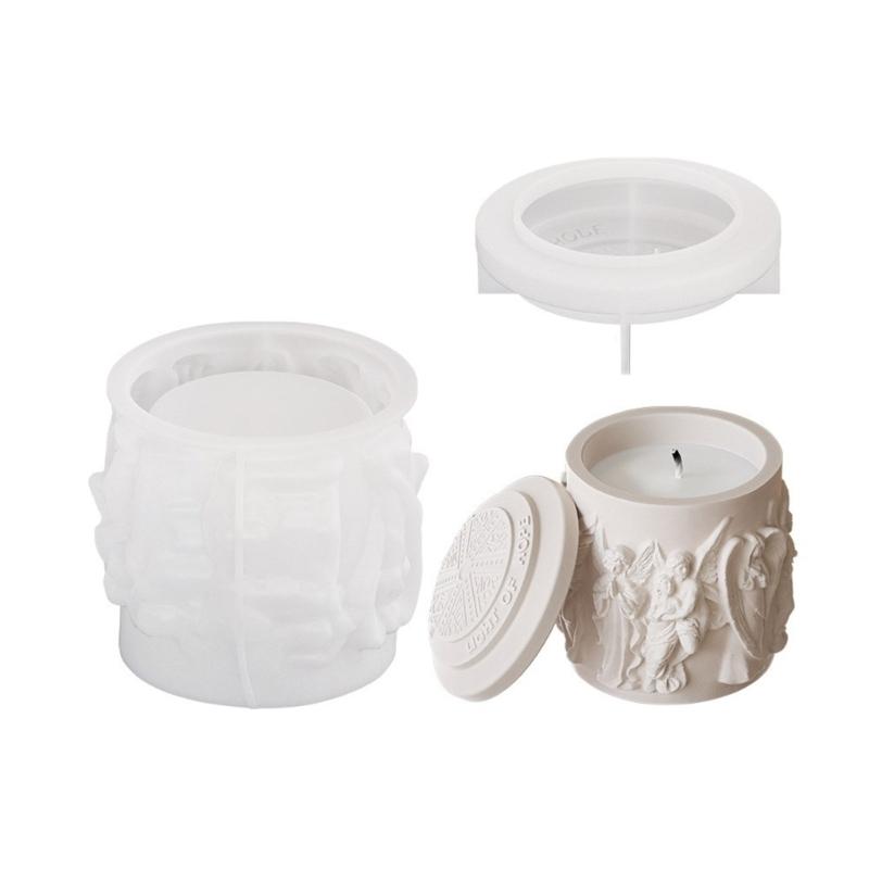 

Jar Resin Mould Angel Statue Silicone Mold with Lid Storage Container Molds Jewelry Box Molds for Handmade Crafts Lover 1
