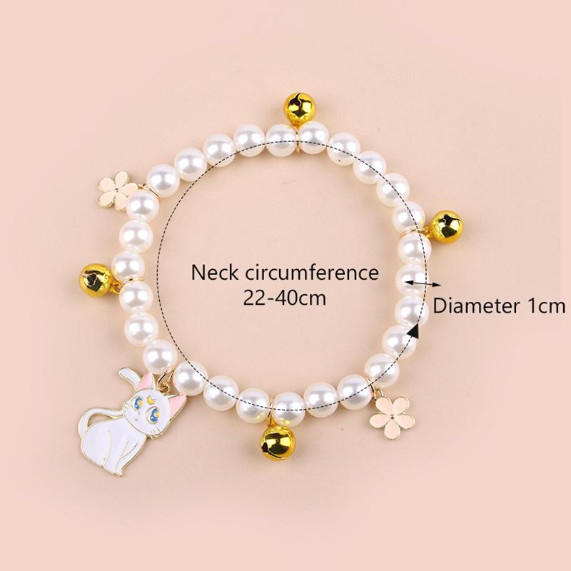 1 Piece Pet Necklace Cat Pearl Collar Pendant Pet Cat Dog Collar Pearl Jewelry Gift