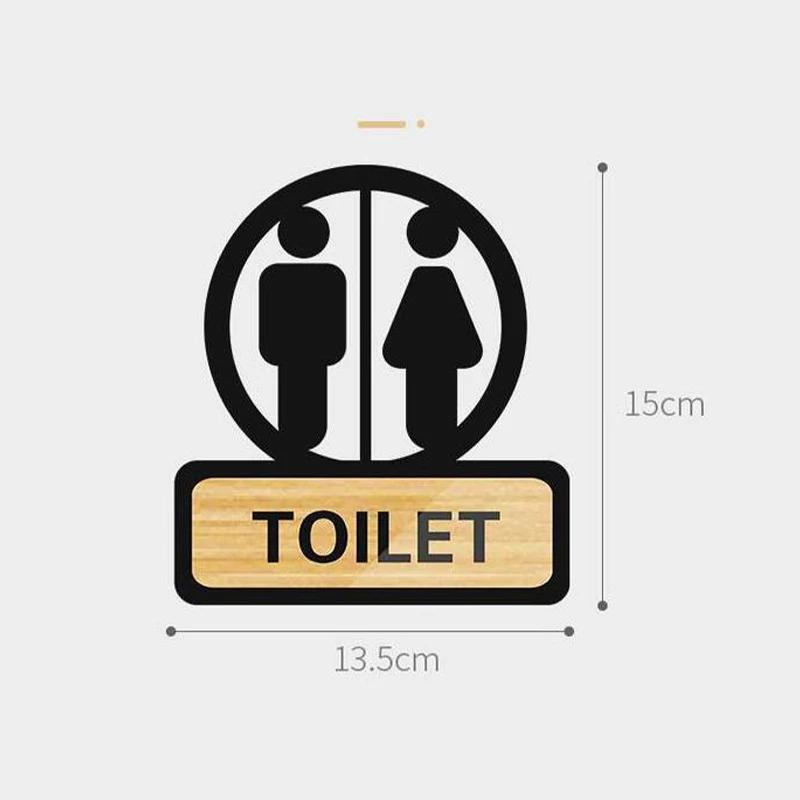 Toilet Sign Acrylic Bathroom Signage Restroom Reminder Sign Hanging Hollow Plaque for Business Company Office Public Door Wall