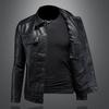 Herbst und Winter Herrenmode Gutaussehend mit einfarbigem Boutique-Revers Motorrad-Lederjacke Schlank Mode M-5XL