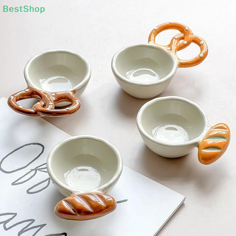 Cute Bakery-Themed Ceramic Small Dish – Baguette and Bread Plate for Restaurant or Home Use