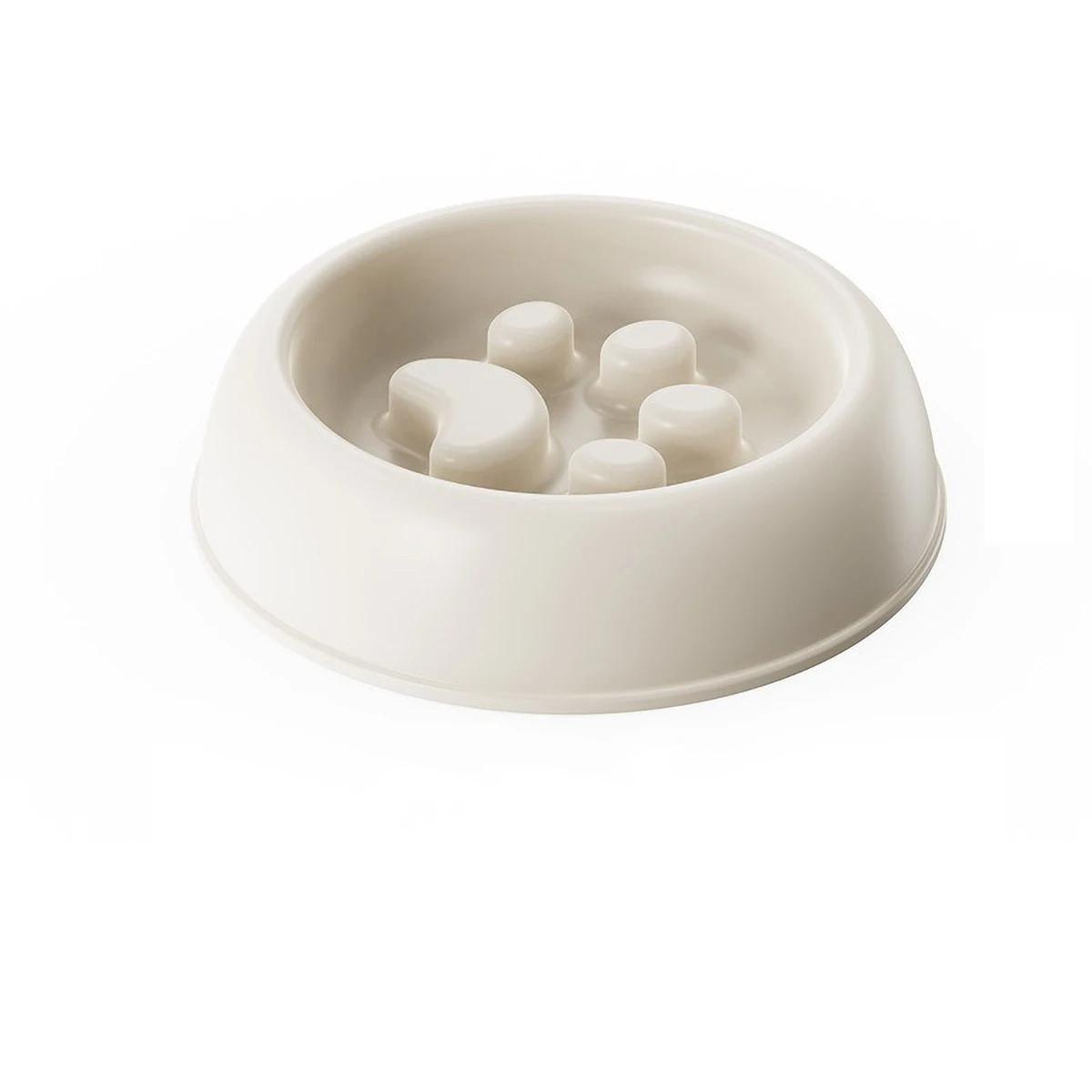 

Round Slow Eating Bowl Durable Food Dish Non-slip Pet Slow Eating Feeder Simple Food Bowl for Pet Cat Dog Puppy (Pink) білий