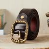 Personality Trend Court Carved Belt Men'S Genuine Leather First Layer Cowhide Handmade Retro Youth Fashion Jeans Belt
