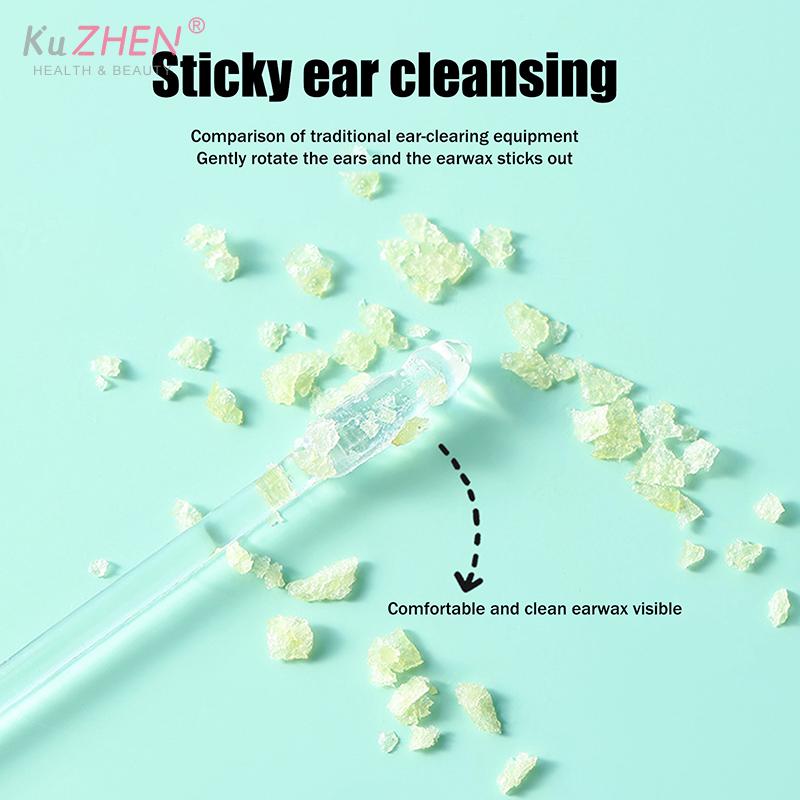 24pcs/Box Disposable Sticky Ear Digger Pick Reusable Ear Cleaner Soft Ear Wax Removal Tool Earwax Remover For Olders Adult Kid