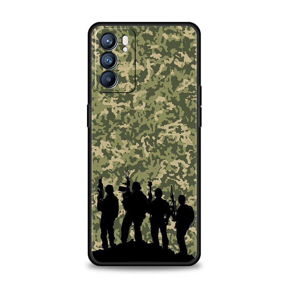 Case For Oppo Reno13 Reno12 Reno11 F Reno10 Pro A54 A53 A95 A76 A57 A98 A80 A79 5G A78 4G Cover Camouflage Camo Military Army