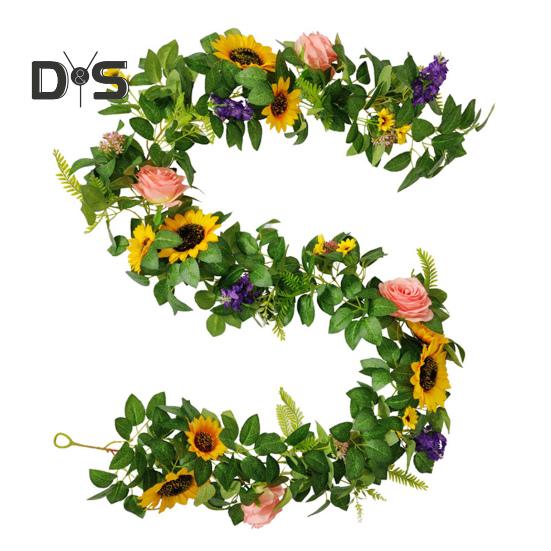 

190 см искусственная гирлянда из подсолнухов реалистичная подвесная искусственная цветочная гирлянда для помещений и улицы растения виноградная лоза свадьба вечеринка весенняя каминная полка крыльцо лестница 1pc