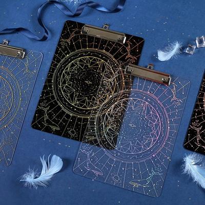 Serie Cielo Stellato Cartoncino A4 Multifunzionale Trasparente con Foro per Appendere Clipboard Creativo Cancelleria per Studenti