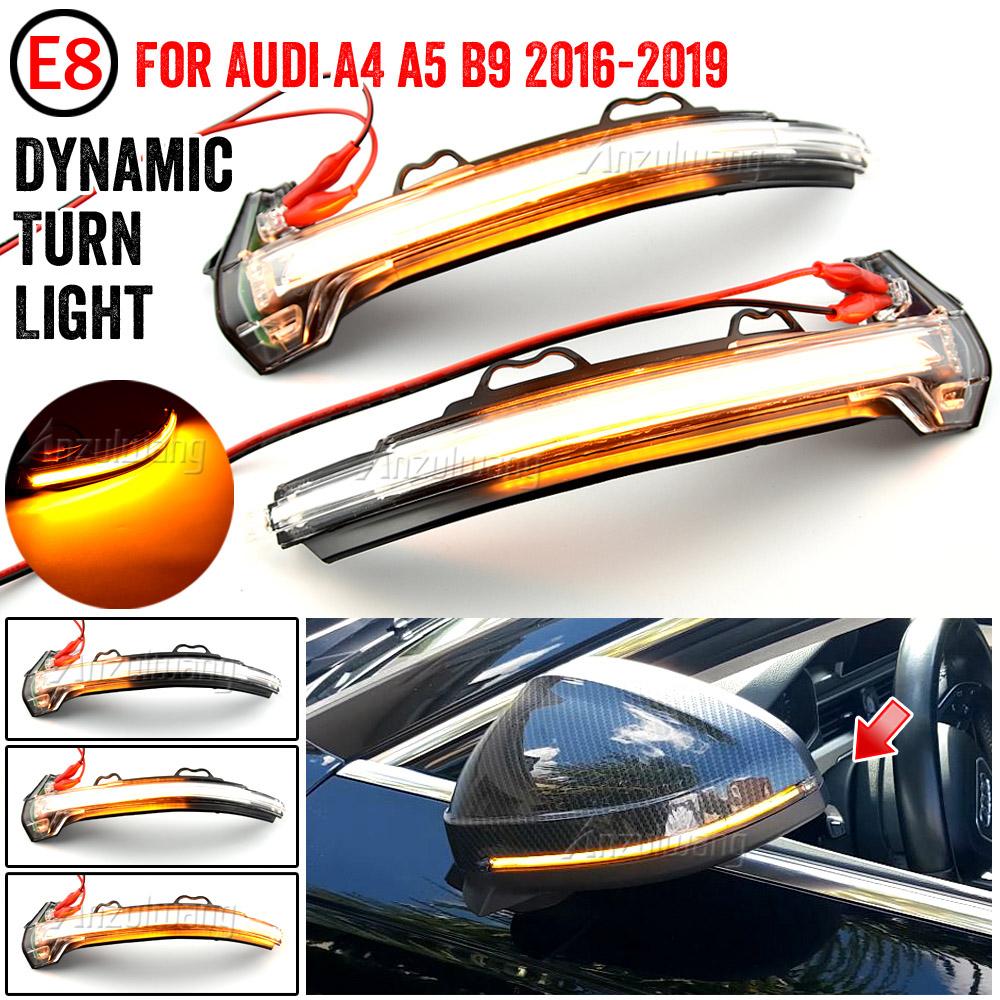 For A4 S4 RS4 B9 2016-2019 A5 S5 RS5 Dynamic Turn Signal LED Light Side Wing Rearview Mirror Indicator Sequential Blinker