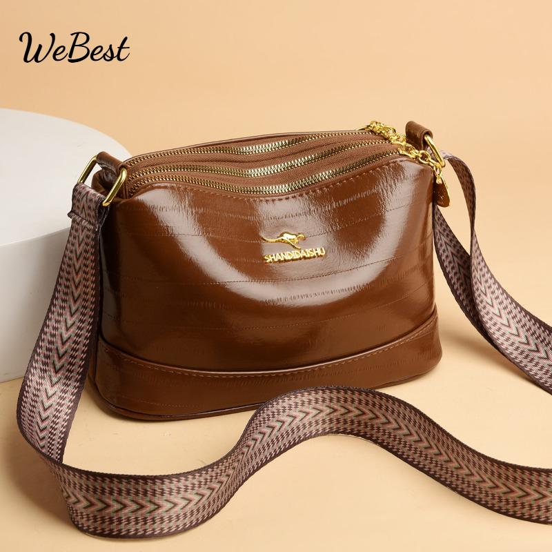 

Multi Compartment Shoulder Crossbody Bag with Adjustable Strap чорний