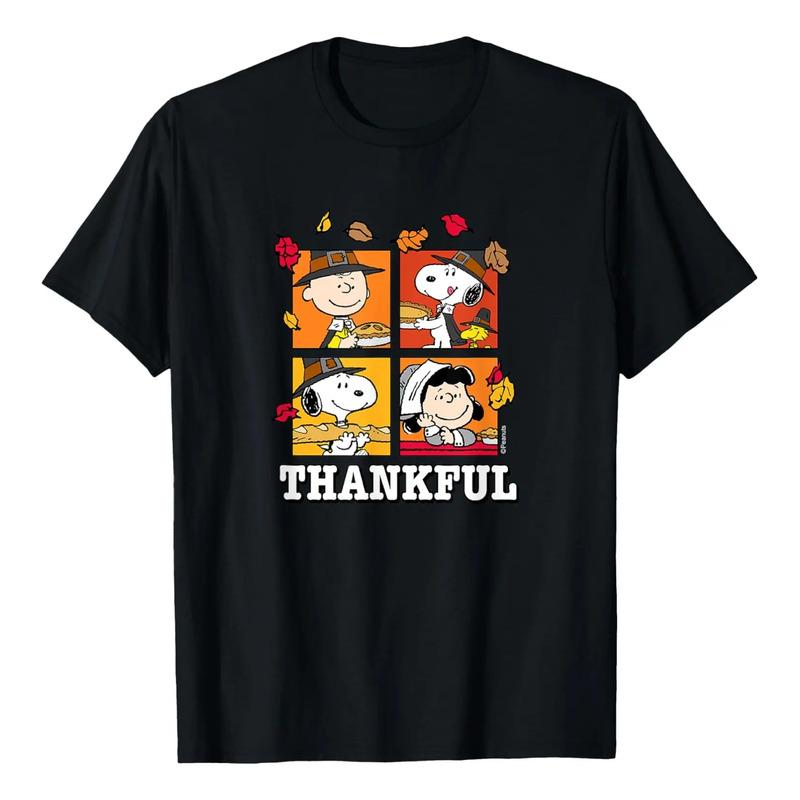 Peanuts - Camiseta Snoopy Charlie Brown Lucy Thankful S