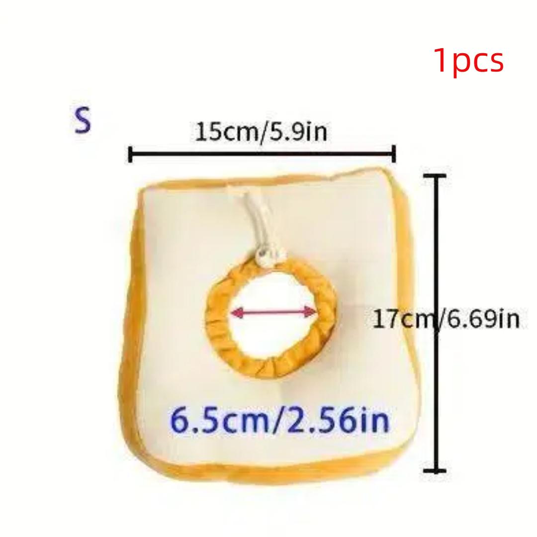 Soft Adjustable Cute Toast-Shaped Elizabethan Cat Collar - Recovery Cone for Post-Surgery Healing  Grooming