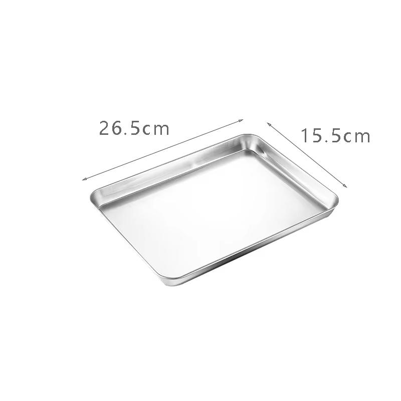 3pcs Baking Sheet Pan Stainless Steel Barbecue Grill Rectangle Trays Non-stick Rust Free Baking Dishes Toaster Oven Bakeware
