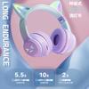 Auriculares Megadream con Micrófono Protección Auditiva para Niños Adultos Universal Plegable Orejas de Gato Auriculares Orejas de Gato LED Laterales Diseño de Luz RGB