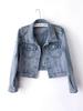 European-Style Beaded Rhinestone Denim Jacket for Women, Spring/Autumn 2025, High-End Cropped Design
