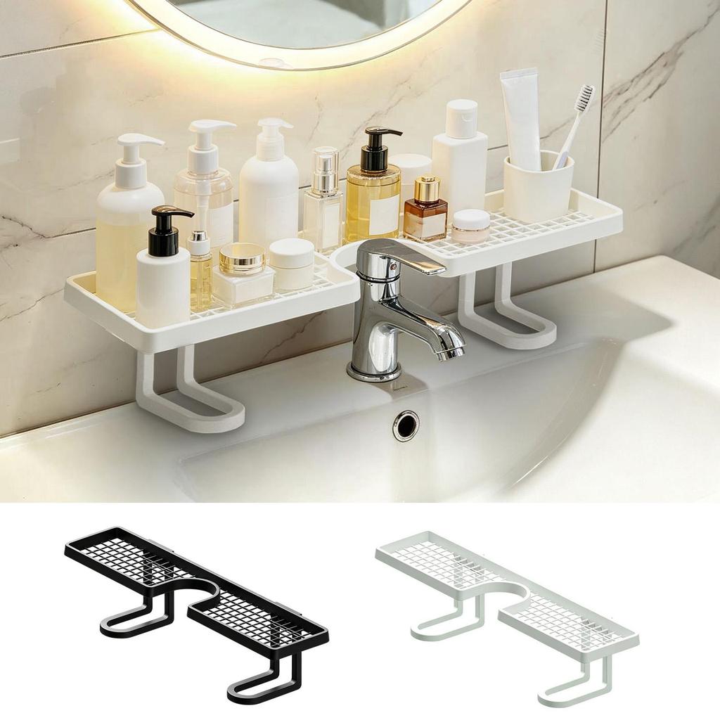 Bathroom Sink Shelf Over Faucet U-shaped Washbasin Storage Rack 19.69 Inch No-Drill Quick Drainage Over The Bathroom Sink Shelf