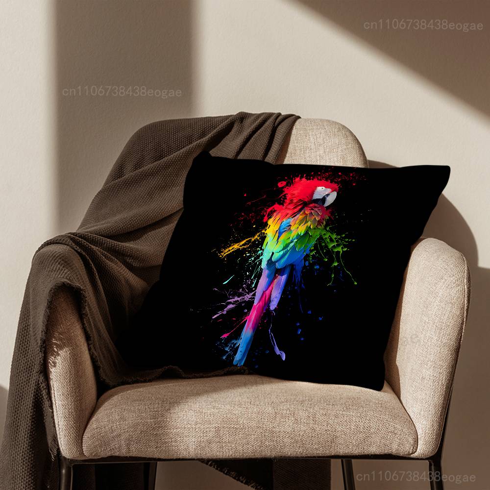 Sztuka Ptaków Papuga Poszewka na Poduszkę Pokój Dzienny Pokrowiec na Poduszkę Sofa Odpowiedni do Dekoracji Domu Sypialni i Ochrony