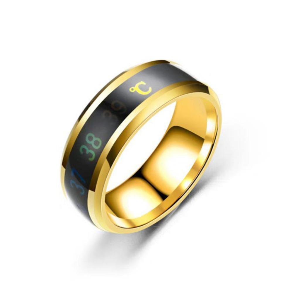 1PC Intelligent Temperature Sensitive Titanium Steel Mood Ring In 5 Colors for Women and Men, Waterproof Emotion Feeling Jewelry
