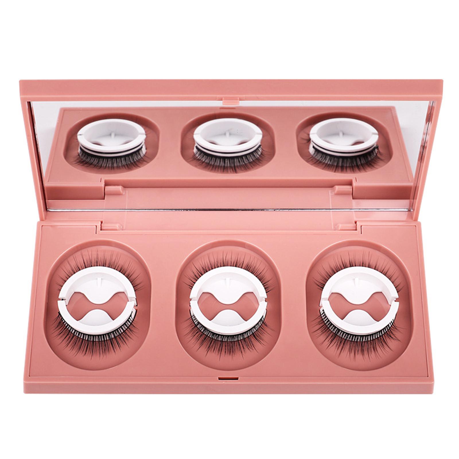 

3 Pairs Self-adhesive False Eyelashes Natural-looking Eye Lashes Reusable Fake Eyelashes with Spare W02