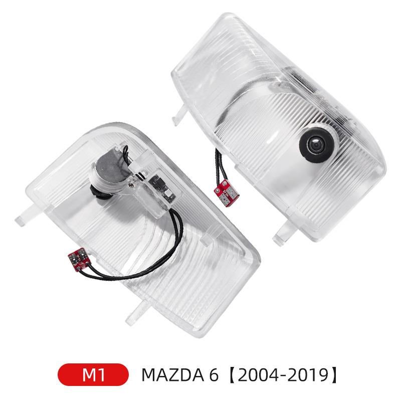 2pcs Car Door Welcome Shadow Light LED Projector Ghost Atmosphere Logo Decorative Lamps For Mazda 6 8 Atenza Axela RX-8 RX-9