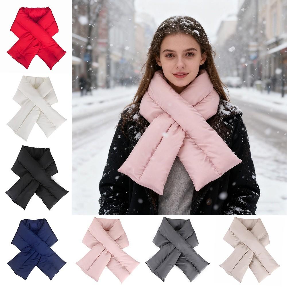 Warm Winter Scarf Down Cotton Skiing Scarve Simple Fashion Neck Warmer Women Men
