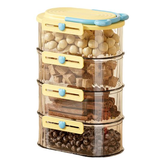 3/4/5 ks Uzavřená sklenice Stohovatelná sada úložných boxů na koření Kompaktní design Průhledné nádoby na koření Organizér do zásuvky na koření