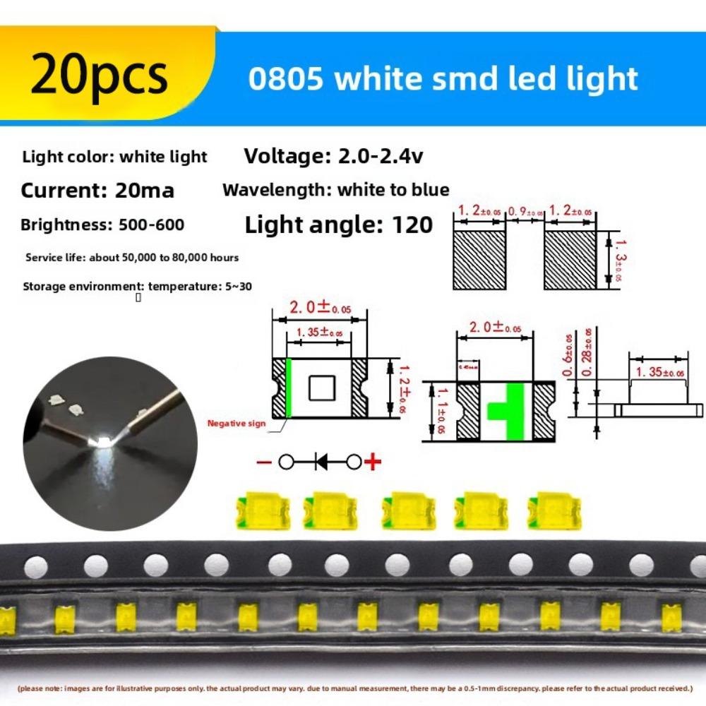 20pcs/50pcs Professional 0805/0603 SMD SMD LED Diode RGB Multi-Color SMT Lamp DIY LED Chip Electronic Projects